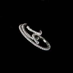 TWO FINGERS RING CONSTELLATION CRYSTAL WHITE BRONZE