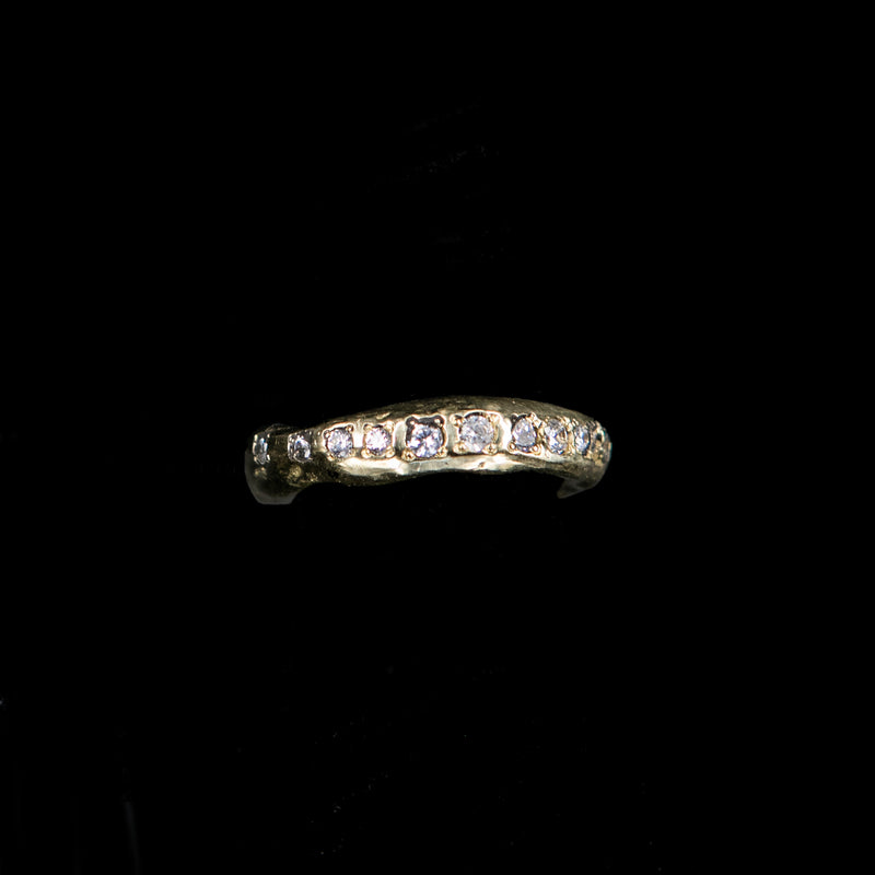 BOLD BAND SPARKLE RING GOLD BRONZE