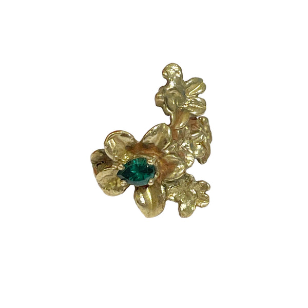 MINI TIARE' EMERALD GOLD BRONZE RING