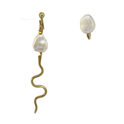 SPERMATOZOONS KEISHI PEARLS GOLD BRONZE EARRINGS