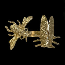 BUMBLEBEE & CICADA RING GOLD BRONZE