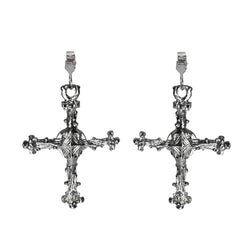 IRON CROSSES AARON WHITE BRONZE EARRINGS