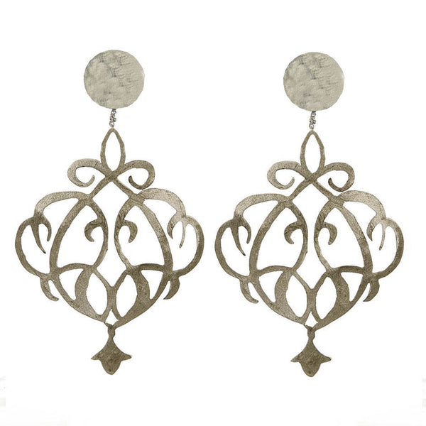 EARRINGS OPTICAL WHITE BRONZE