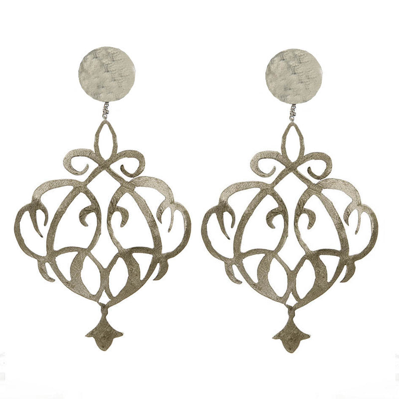 EARRINGS OPTICAL WHITE BRONZE