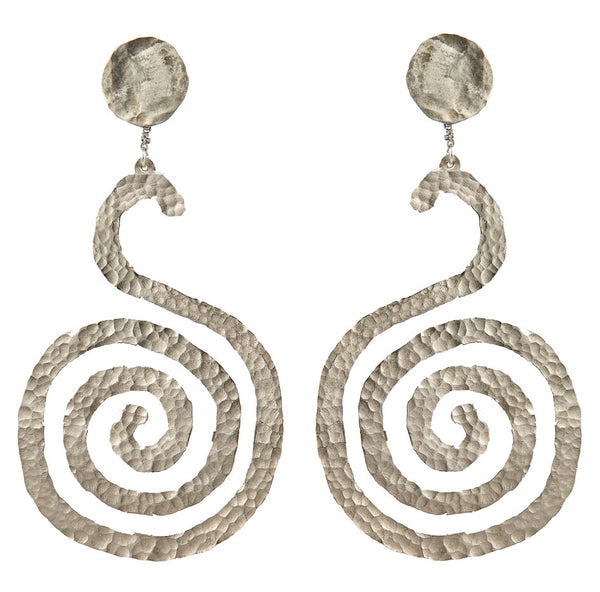 EARRINGS SPIRALS WHITE BRONZE