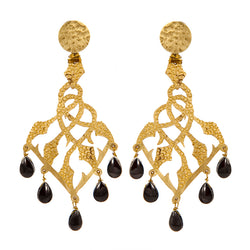 EARRINGS IVIES ONIX GOLD BRONZE