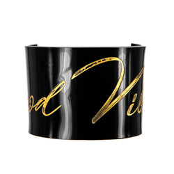 BRACELET PLEXI "GOOD VIBES" BLACK & GOLD