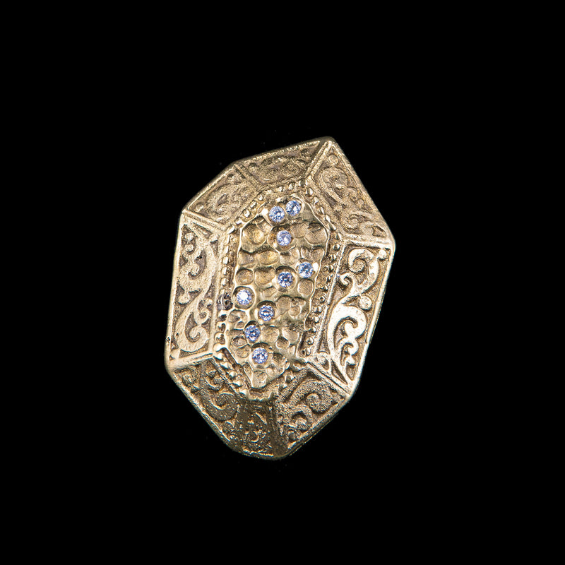 RING OCTAGON WITH ZIRCONS