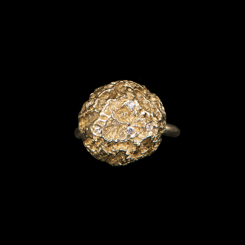 Copia del RING SMALL BALL & ZIRCONS ROSE BRONZE