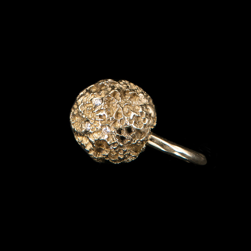 Copia del RING SMALL BALL & ZIRCONS ROSE BRONZE