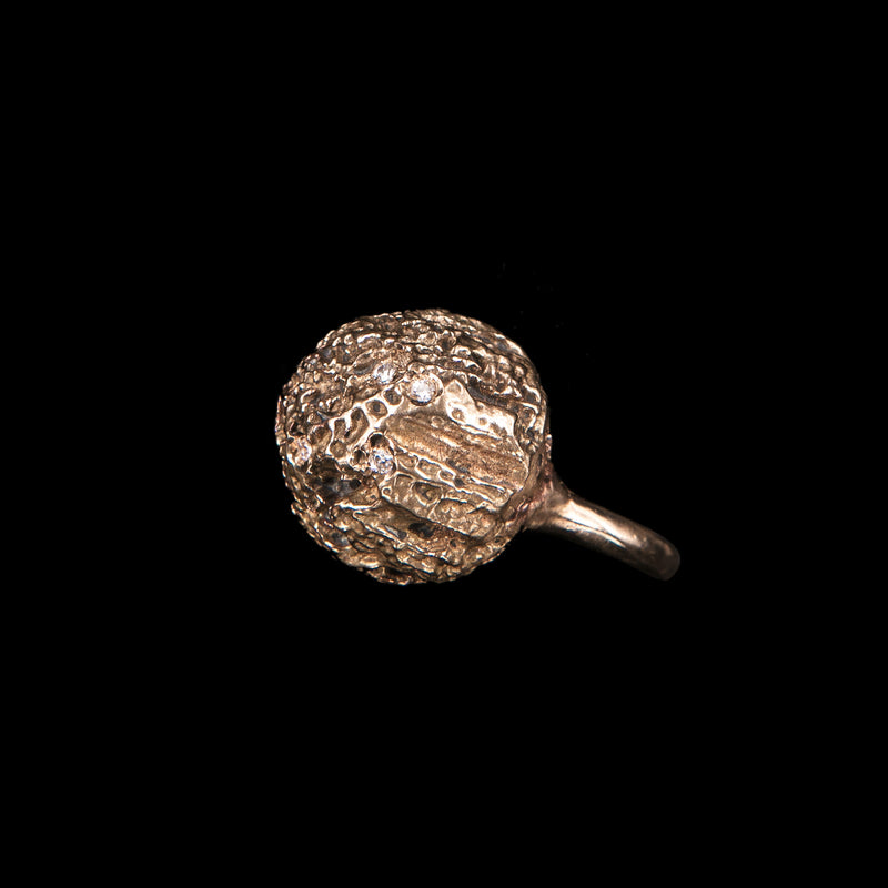 Copia del RING SMALL BALL & ZIRCONS ROSE BRONZE
