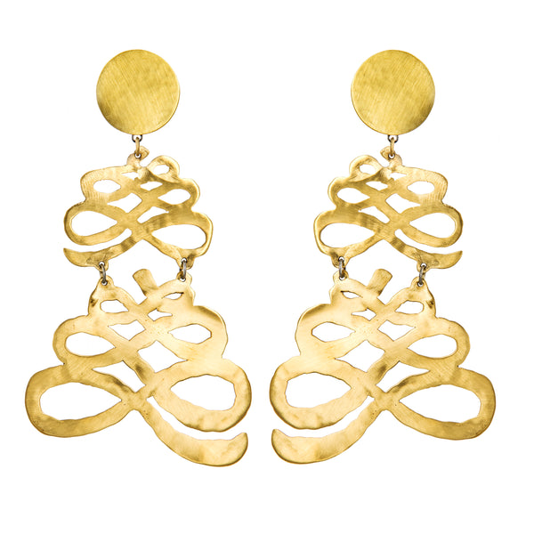 EARRINGS TAPES GOLD BRONZE