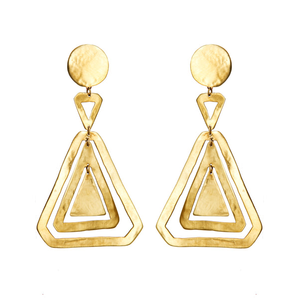 EARRINGS DIAMONDS GOLD BRONZE