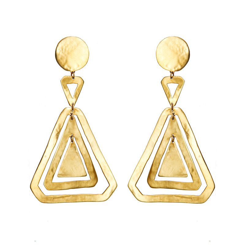 EARRINGS DIAMONDS GOLD BRONZE