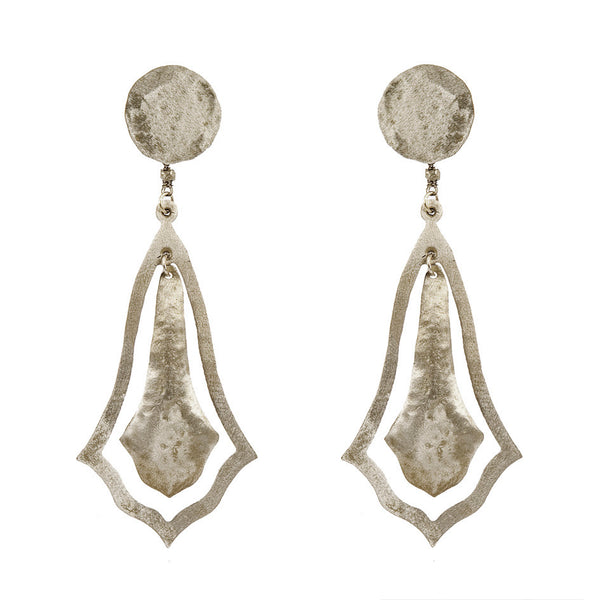 EARRINGS GOTIC WHITE BRONZE
