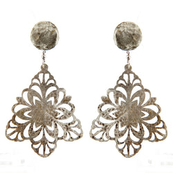 EARRINGS SNOWFLAKES WHITE BRONZE