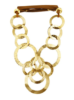NECKLACE 13 CIRCLES GOLD BRONZE