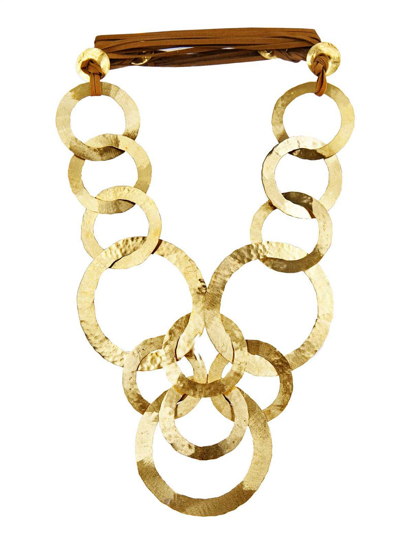 NECKLACE 13 CIRCLES GOLD BRONZE
