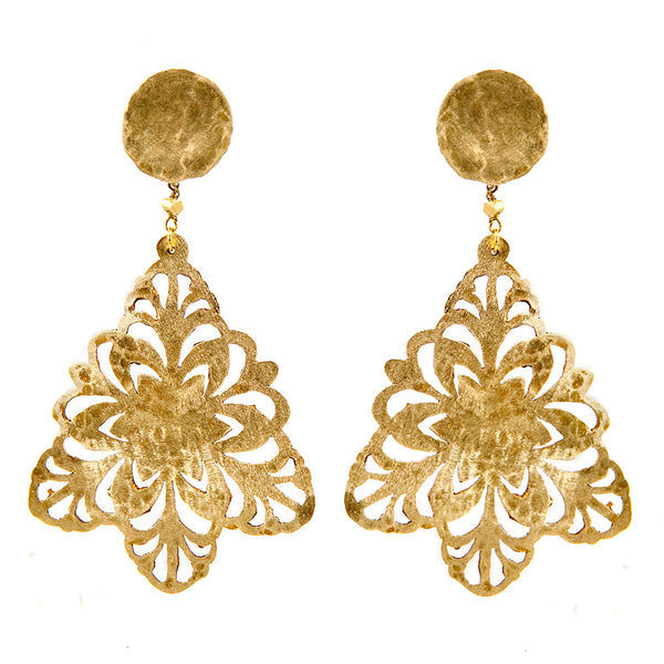 EARRINGS SNOWFLAKES GOLD BRONZE