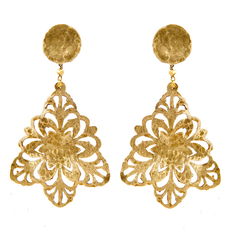 EARRINGS SNOWFLAKES GOLD BRONZE