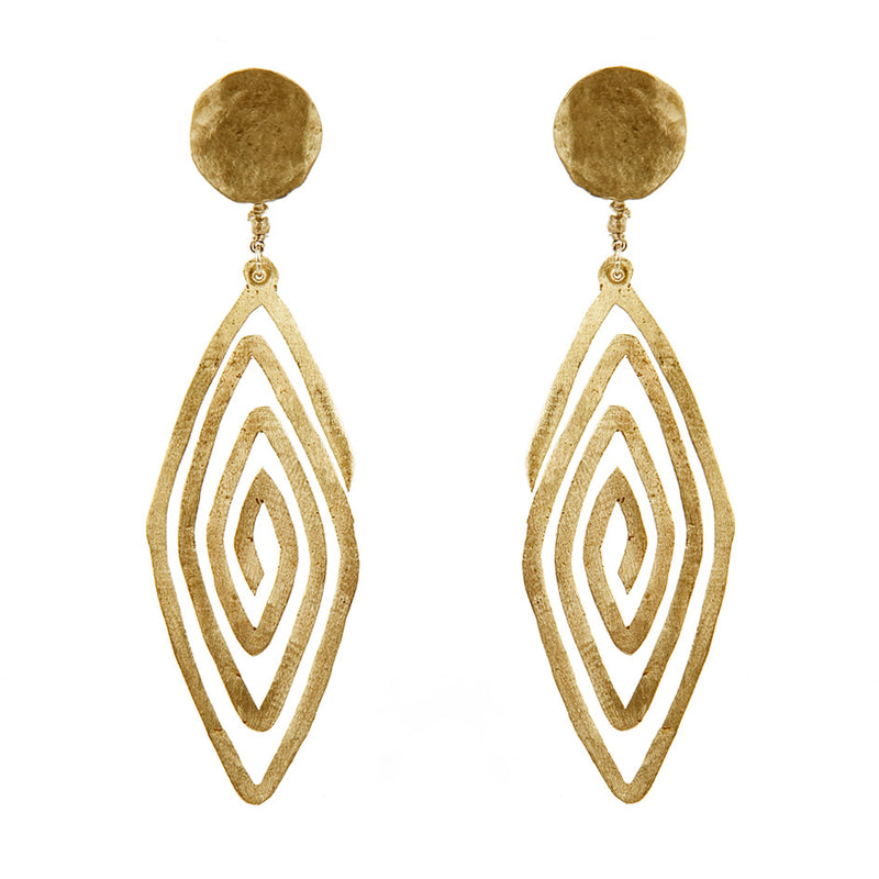 EARRINGS LABYRINTHS GOLD BRONZE