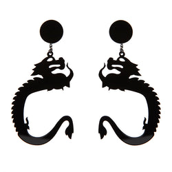 EARRINGS DRAGONE BLACK