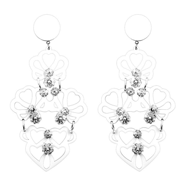 EARRINGS 4 CUORI WHITE