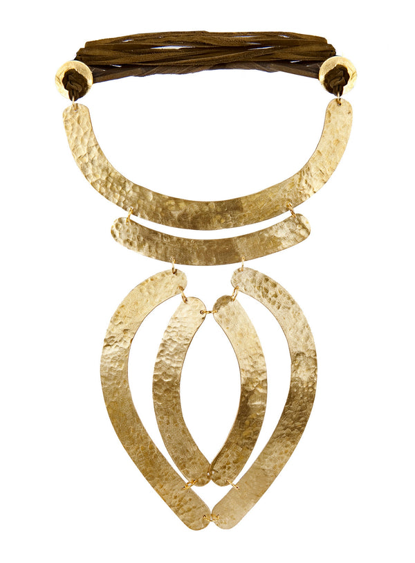 NECKLACE 6 MOONS GOLD BRONZE