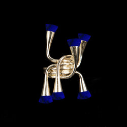 RING DIDGERIDOO LAPIS GOLD BRONZE