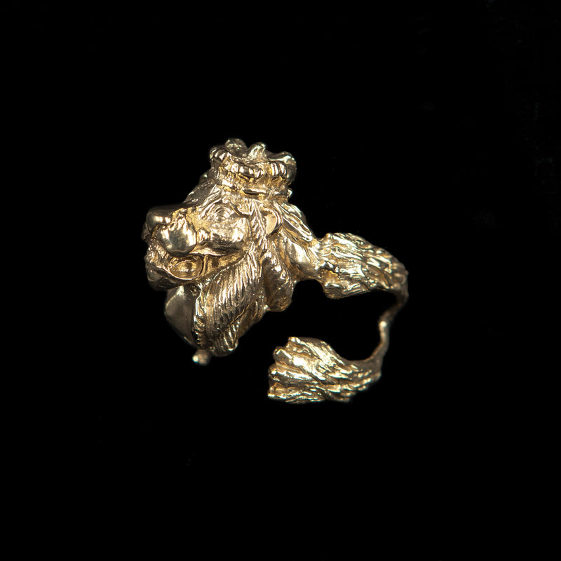 RING LION GOLD BRONZE