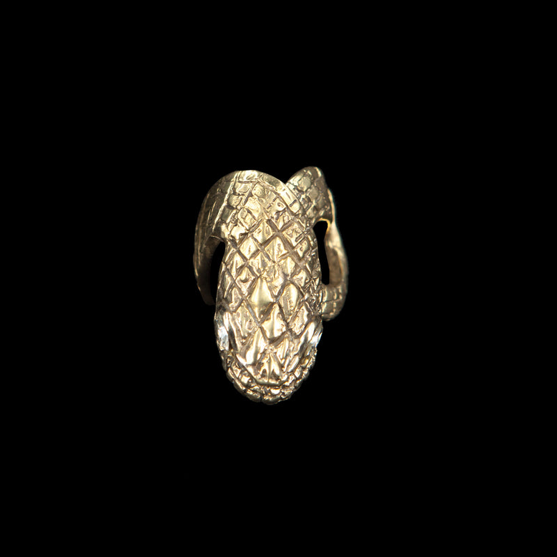 RING SNAKE GOLD BRONZE  WITH CRYSTAL ZIRCONS