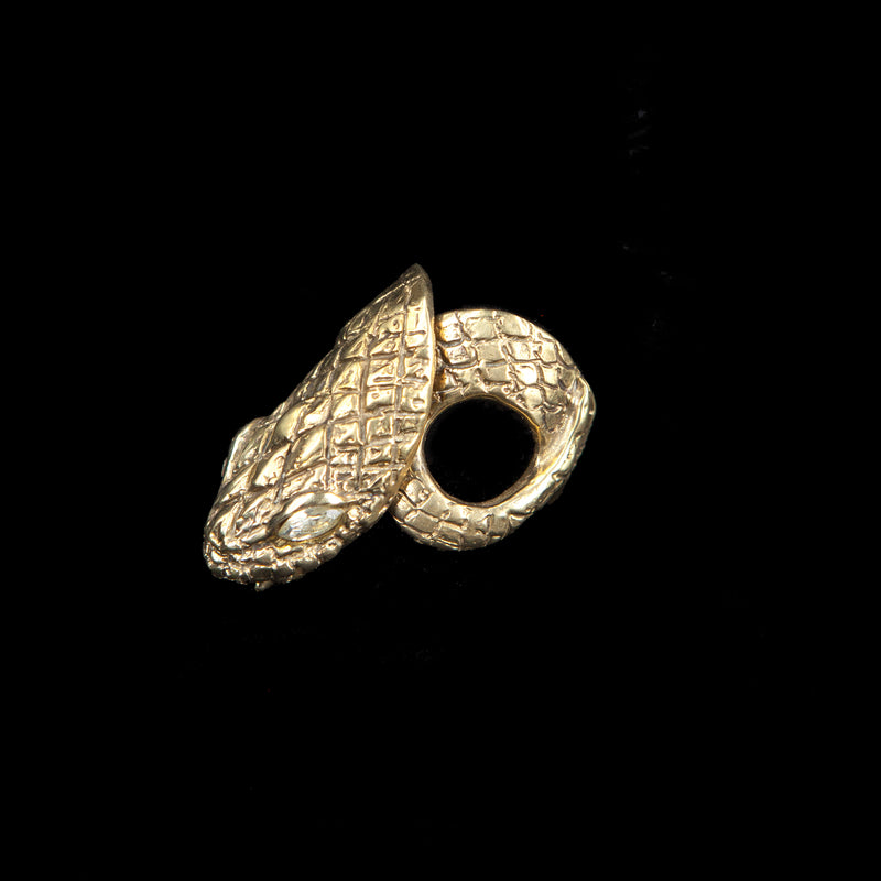 RING SNAKE GOLD BRONZE  WITH CRYSTAL ZIRCONS