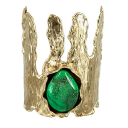 BRACELET CROWN DRUZY GOLD BRONZE & EMERALD