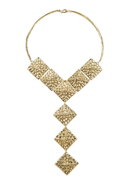 NECKLACE 3 SQUARES GOLD BRONZE