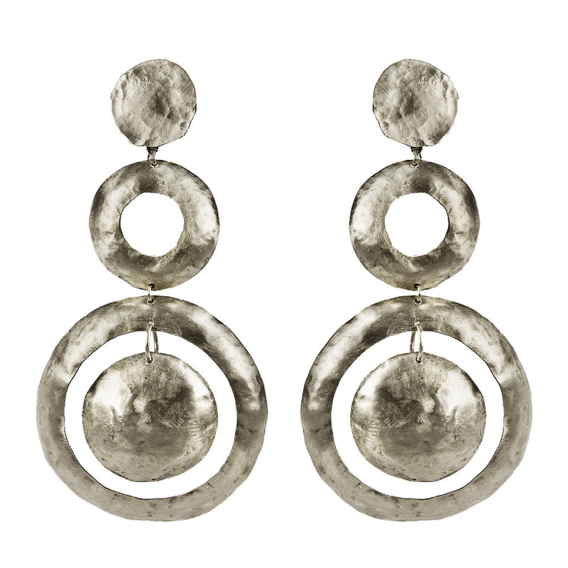 EARRINGS DONUTS WHITE BRONZE