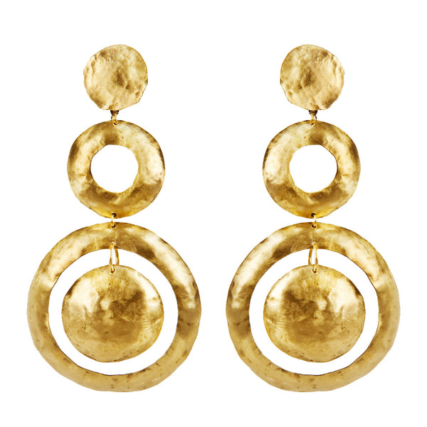 EARRINGS DONUTS GOLD BRONZE