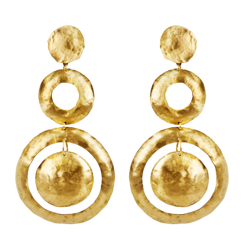 EARRINGS DONUTS GOLD BRONZE