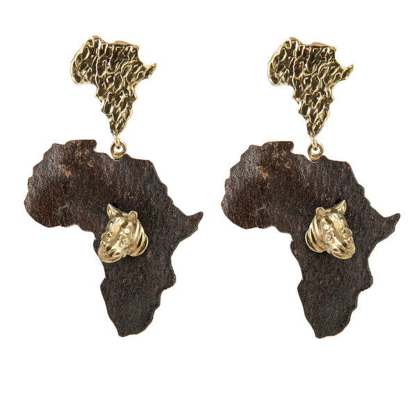EARRINGS AFRICA HIPPOPOTAMUS