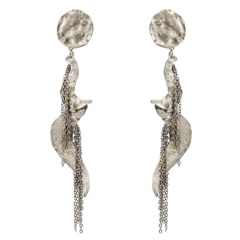 EARRINGS ESCARGOT WHITE BRONZE