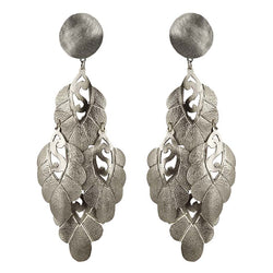 EARRINGS FLORAL WHITE BRONZE