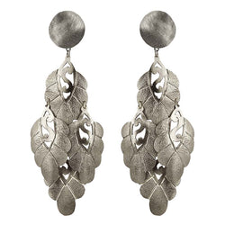 EARRINGS FLORAL WHITE BRONZE