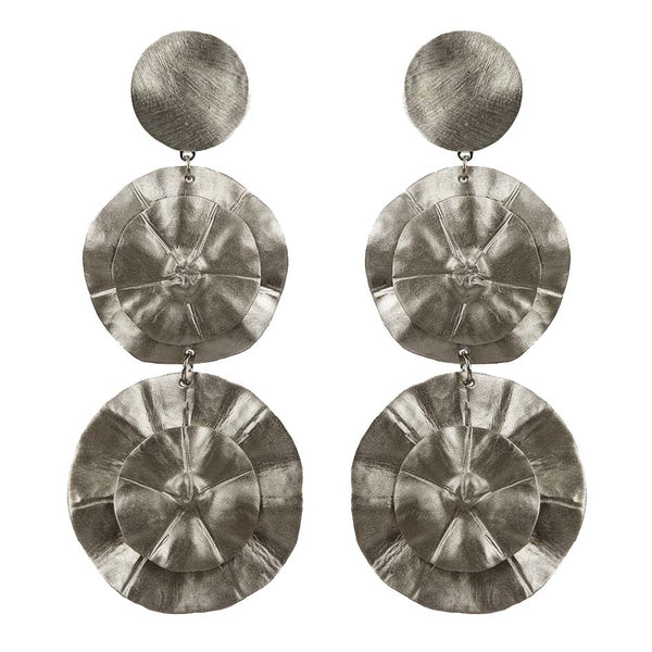 EARRINGS PINWHEELS WHITE BRONZE