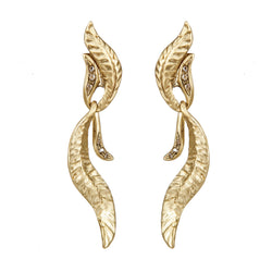 EARRINGS  BRIGHT LEAVES GOLD BRONZE