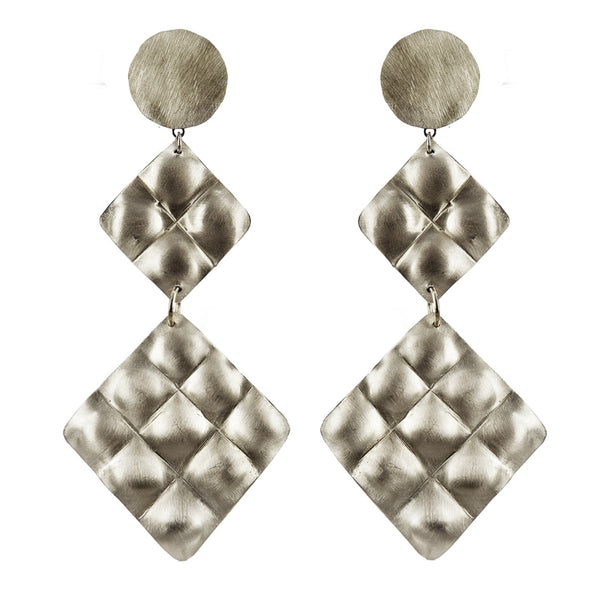 EARRINGS  MATELASSE' WHITE BRONZE