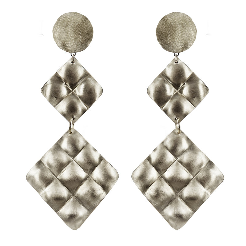 EARRINGS  MATELASSE' WHITE BRONZE