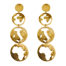 EARRINGS ITALY AFRICA GOLD BRONZE