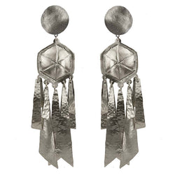 EARRINGS LIGHTNING WHITE BRONZE