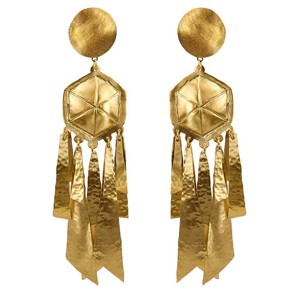 EARRINGS LIGHTNING GOLD BRONZE