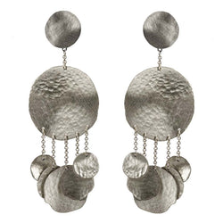 EARRINGS JELLYFISH WHITE BRONZE