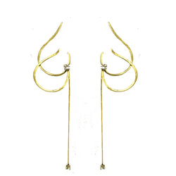 EARRINGS 2 WAVES CRYSTAL